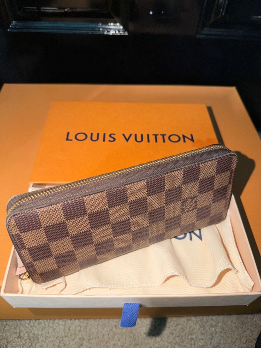 Louis Vuitton Damier Ebene Zip-Around Wallet - Brown & Chocolate